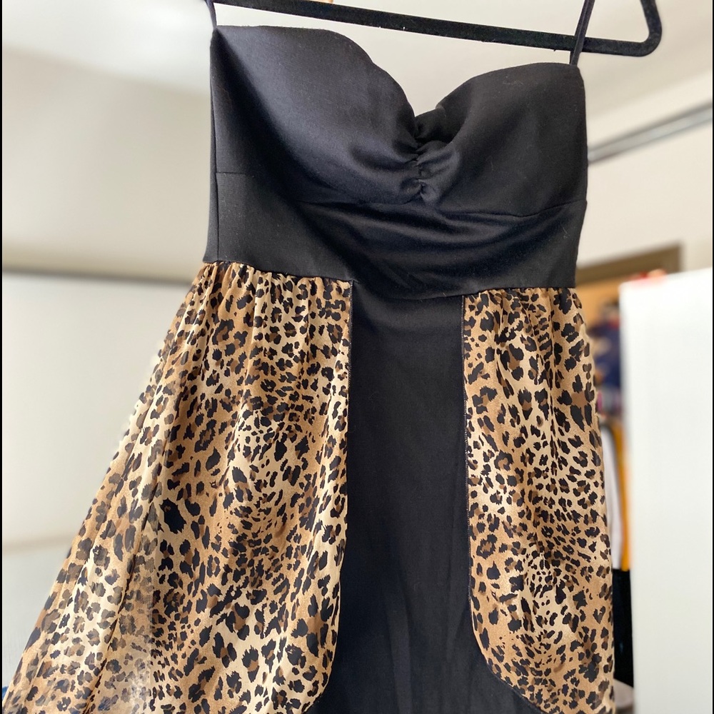 Cheetah print high low dress
